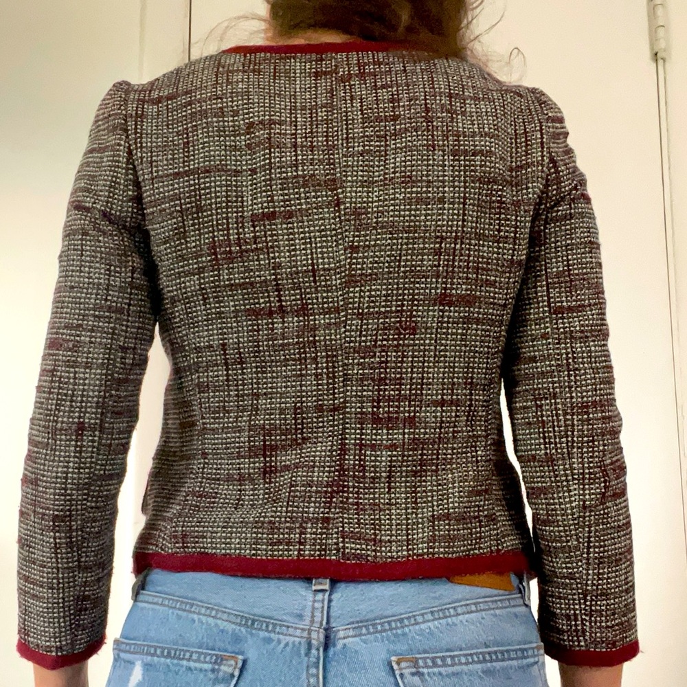 Banana Republic Red Tweed Cropped Blazer - Picture 2 of 16